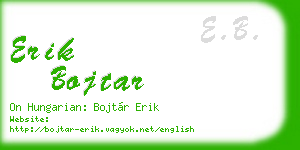 erik bojtar business card